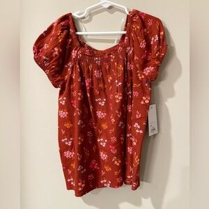 Jumping Beans Rust Floral Blouse